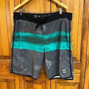 RVCA 4-Way Dobby Stretch Board Shorts Swim Trunks Polyester/Elastane Size 38